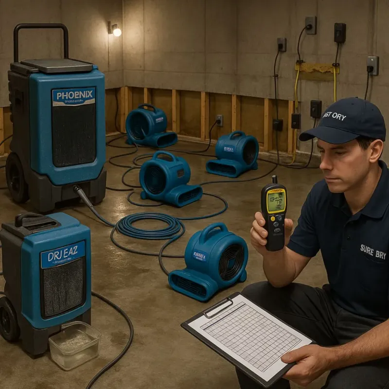 Structural Drying and Dehumidification process in Fayetteville, TN